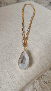 Agate geode necklace