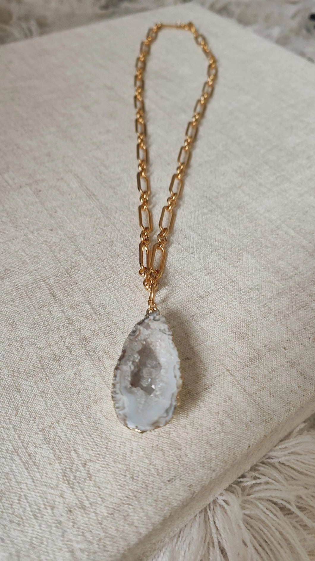 Agate geode necklace