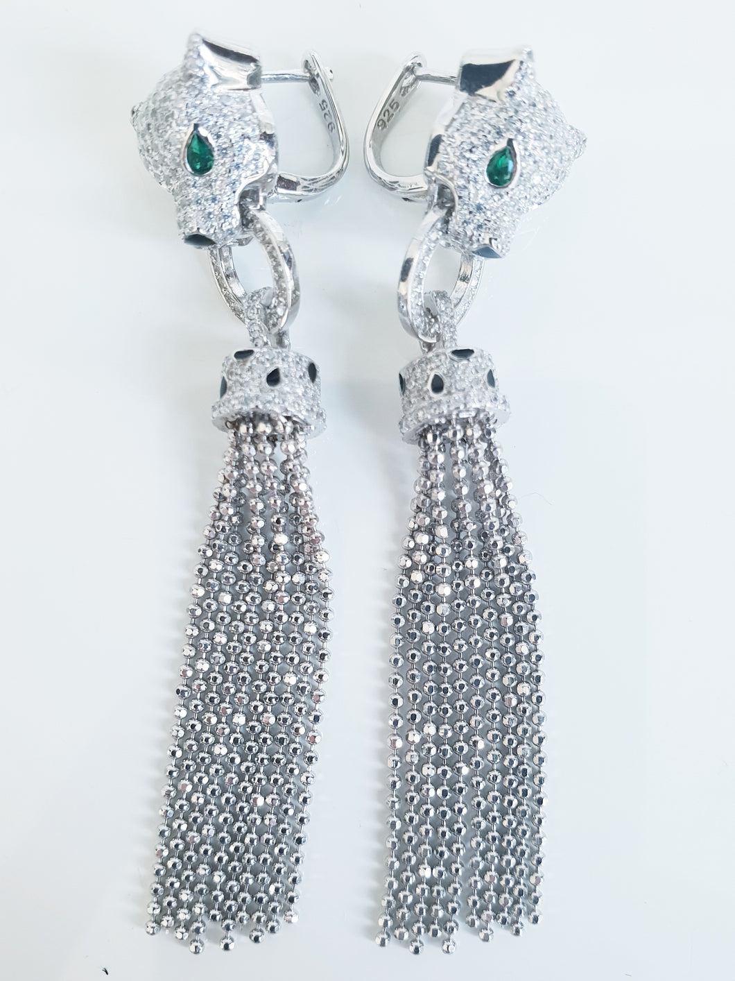 Panther crystal white earrings - Uli Uli Jewelry
