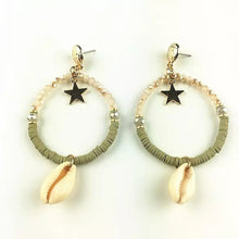 Confetti cowrie hoops