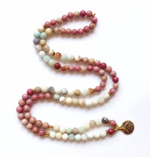 Mala beads necklace - Rhodonite