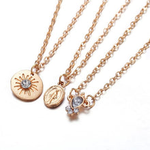Star crystal coin layered necklace